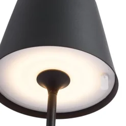 QAZQA Gartenbeleuchtung|Led-Tischleuchten*Moderne Tischleuchte Schwarz 37cm inkl. LED Dimmbar IP54 Wiederaufladbar - Topi