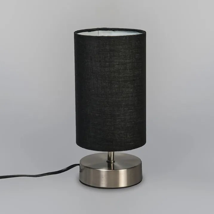 QAZQA Lampen Für Dein Homeoffice|Tischlampen*Moderne Tischleuchte schwarz mit Stahl - Milo 2