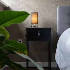 QAZQA Lampen Für Dein Homeoffice|Tischlampen*Moderne Tischleuchte schwarz mit Stahl - Milo 2