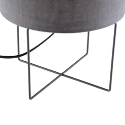 Honsel Tischlampen|Wohnzimmerlampen*Moderne Tischleuchte schwarz mit grauem Schirm - Hina