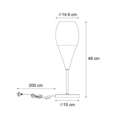QAZQA Tischlampen|Wohnzimmerlampen*Moderne Tischleuchte schwarz mit Opalglas - Drop