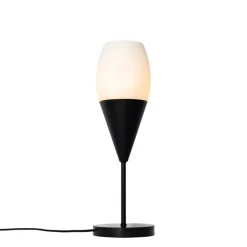 QAZQA Tischlampen|Wohnzimmerlampen*Moderne Tischleuchte schwarz mit Opalglas - Drop