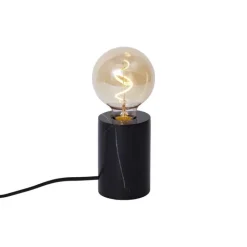 QAZQA Tischlampen|Wohnzimmerlampen*Moderne Tischleuchte Schwarz Marmor - Marissa