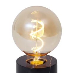 QAZQA Tischlampen|Wohnzimmerlampen*Moderne Tischleuchte Schwarz Marmor - Marissa