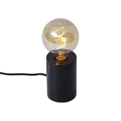 QAZQA Tischlampen|Wohnzimmerlampen*Moderne Tischleuchte Schwarz Marmor - Marissa