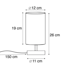 QAZQA Tischlampen|Wohnzimmerlampen*Moderne Tischleuchte Weiß Rund 12 cm - Milo 2