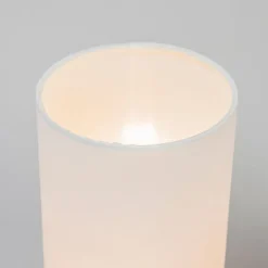 QAZQA Tischlampen|Wohnzimmerlampen*Moderne Tischleuchte Weiß Rund 12 cm - Milo 2