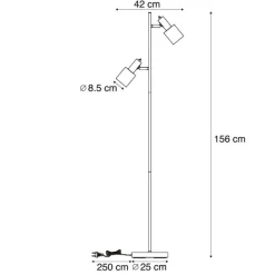 QAZQA Stehlampen|Wohnzimmerlampen*Moderne vloerlamp groen 2-lichts - Stijn