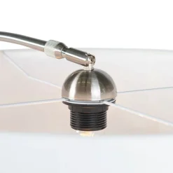 QAZQA Wandleuchten|Wohnzimmerlampen*Moderne Wandbogenlampe Stahl mit weißem Schirm 50/50/25 verstellbar