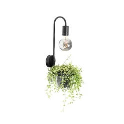 QAZQA Wandleuchten|Wohnzimmerlampen*Moderne Wandlampe schwarz mit Glas - Roslini