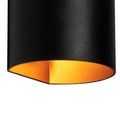 QAZQA Wandleuchten|Wohnzimmerlampen*Moderne Wandlampe schwarz mit Messing - Sabbio