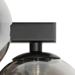 QAZQA Wandleuchten|Wohnzimmerlampen*Moderne Wandlampe schwarz mit Rauchglas 5-flammig - Bianca