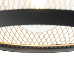 QAZQA Schlafzimmerlampen|Küchenlampen*Moderne Wandlampe schwarz mit Gold - Lucas