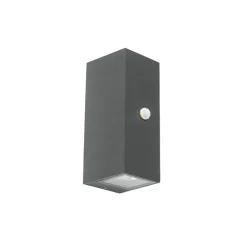 QAZQA Gartenbeleuchtung|Außenleuchten Mit Sensor*Moderne Wandleuchte anthrazit IP44 mit Bewegungsmelder - Baleno II