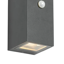 QAZQA Gartenbeleuchtung|Außenleuchten Mit Sensor*Moderne Wandleuchte anthrazit IP44 mit Bewegungsmelder - Baleno II