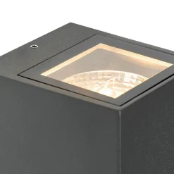 QAZQA Gartenbeleuchtung|Außenleuchten Mit Sensor*Moderne Wandleuchte anthrazit IP44 mit Bewegungsmelder - Baleno II