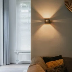 QAZQA Wandleuchten|Wohnzimmerlampen*Moderne Wandleuchte aus dunkler Bronze – Transfer Groove