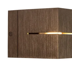 QAZQA Wandleuchten|Wohnzimmerlampen*Moderne Wandleuchte aus dunkler Bronze – Transfer Groove