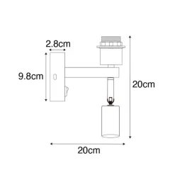 QAZQA Wandleuchten|Wohnzimmerlampen*Moderne Wandleuchte aus Messing mit Leselampe - Brescia