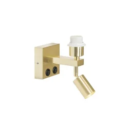 QAZQA Wandleuchten|Wohnzimmerlampen*Moderne Wandleuchte aus Messing mit Leselampe - Brescia