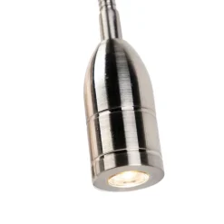 QAZQA Wandleuchten|Wohnzimmerlampen*Moderne Wandleuchte aus Stahl mit weißem Schirm – Bergamo