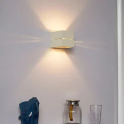 QAZQA Wandleuchten|Wohnzimmerlampen*Moderne Wandleuchte Beige G9 Quadratisch - Transfer