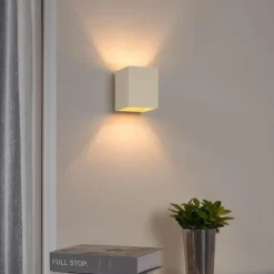 QAZQA Schlafzimmerlampen|Küchenlampen*Moderne Wandleuchte Beige G9 Quadratisch - Sola
