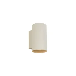QAZQA Schlafzimmerlampen|Küchenlampen*Moderne Wandleuchte Beige GU10 50 mm rund 2-flammig - Sandy