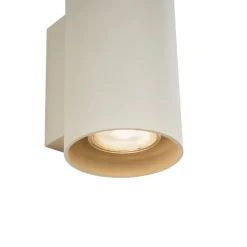 QAZQA Schlafzimmerlampen|Küchenlampen*Moderne Wandleuchte Beige GU10 50 mm rund 2-flammig - Sandy