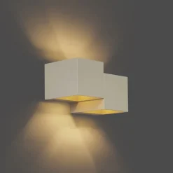 QAZQA Schlafzimmerlampen|Küchenlampen*Moderne Wandleuchte Beige 2-flammig - Transfer Double