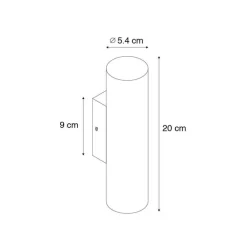 QAZQA Wandleuchten|Esszimmerlampen*Moderne Wandleuchte Bronze 2-flammig - Jeana