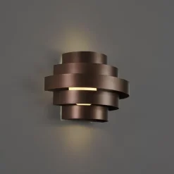QAZQA Led-Wandleuchten|Wandleuchten*Moderne Wandleuchte Bronze inkl. LED 3-Stufen-Dimmbar - Lines