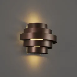 QAZQA Led-Wandleuchten|Wandleuchten*Moderne Wandleuchte Bronze inkl. LED 3-Stufen-Dimmbar - Lines