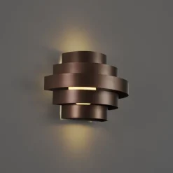 QAZQA Led-Wandleuchten|Wandleuchten*Moderne Wandleuchte Bronze inkl. LED 3-Stufen-Dimmbar - Lines
