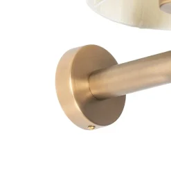 QAZQA Schlafzimmerlampen|Esszimmerlampen*Moderne Wandleuchte Bronze mit weißem Schirm - Pluk