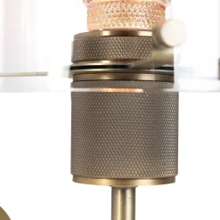 QAZQA Wandleuchten|Wohnzimmerlampen*Moderne Wandleuchte Bronze mit Glaskuppel