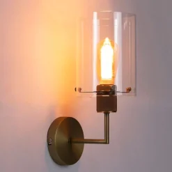 QAZQA Wandleuchten|Wohnzimmerlampen*Moderne Wandleuchte Bronze mit Glaskuppel