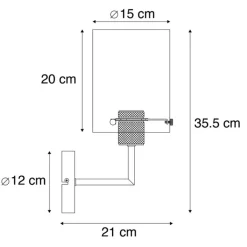 QAZQA Wandleuchten|Wohnzimmerlampen*Moderne Wandleuchte Bronze mit Glaskuppel