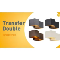 QAZQA Wandleuchten|Wohnzimmerlampen*Moderne Wandleuchte Dunkelbronze 2-flammig - Transfer Double