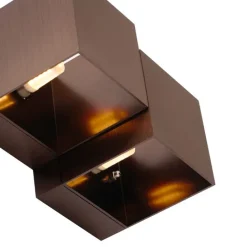 QAZQA Wandleuchten|Wohnzimmerlampen*Moderne Wandleuchte Dunkelbronze 2-flammig - Transfer Double