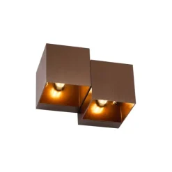 QAZQA Wandleuchten|Wohnzimmerlampen*Moderne Wandleuchte Dunkelbronze 2-flammig - Transfer Double