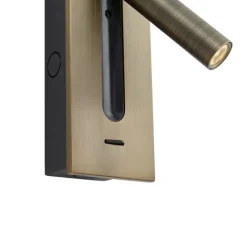 QAZQA Schlafzimmerlampen|Led-Wandleuchten*Moderne Wandleuchte Dunkelbronze inkl. LED - Plaza