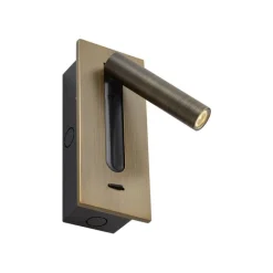 QAZQA Schlafzimmerlampen|Led-Wandleuchten*Moderne Wandleuchte Dunkelbronze inkl. LED - Plaza