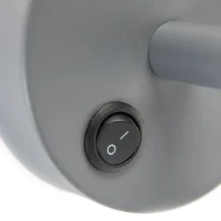 QAZQA Wandleuchten|Wohnzimmerlampen*Moderne Wandleuchte dunkelgrau 1-Licht mit Schalter - Combi