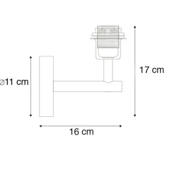 QAZQA Wandleuchten|Wohnzimmerlampen*Moderne Wandleuchte dunkelgrau 1-Licht mit Schalter - Combi