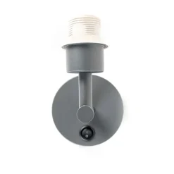 QAZQA Wandleuchten|Wohnzimmerlampen*Moderne Wandleuchte dunkelgrau 1-Licht mit Schalter - Combi