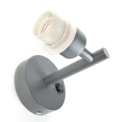 QAZQA Wandleuchten|Wohnzimmerlampen*Moderne Wandleuchte dunkelgrau 1-Licht mit Schalter - Combi