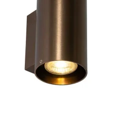 QAZQA Wandleuchten|Esszimmerlampen*Moderne Wandleuchte dunkelbronze rund - Sandy