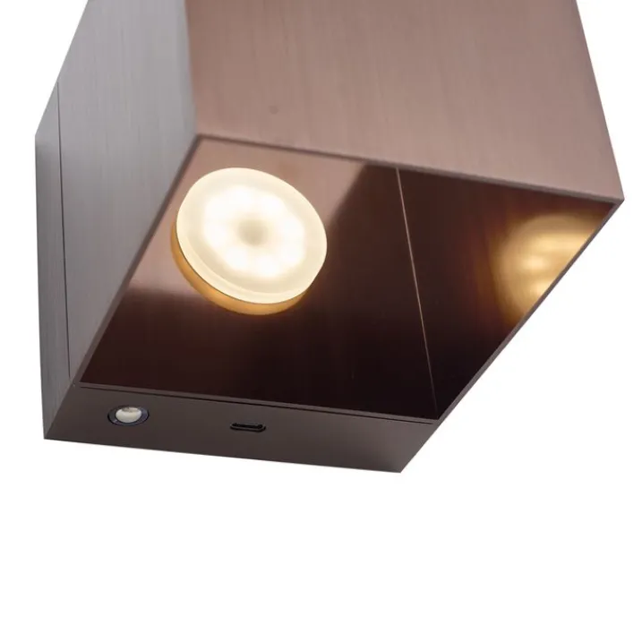 QAZQA Schlafzimmerlampen|Küchenlampen*Moderne Wandleuchte Dunkelbronze inkl. LED und Touch-Dimmer Wiederaufladbar - Joris