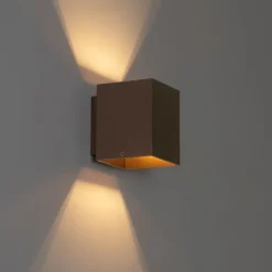 QAZQA Wandleuchten|Wohnzimmerlampen*Moderne Wandleuchte dunkelbronze quadratisch - Sola